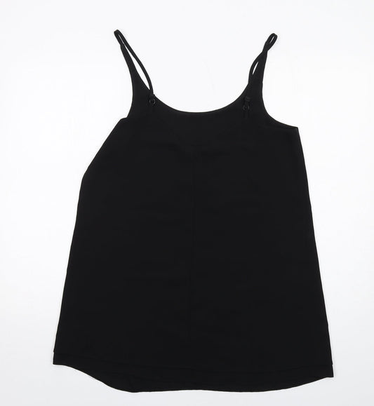 Miss Selfridge Womens Black Polyester Basic Tank Size 12 Round Neck