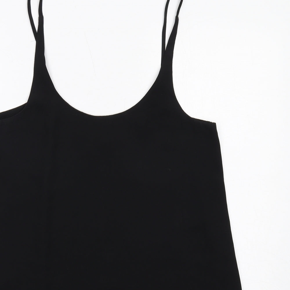 Miss Selfridge Womens Black Polyester Basic Tank Size 12 Round Neck