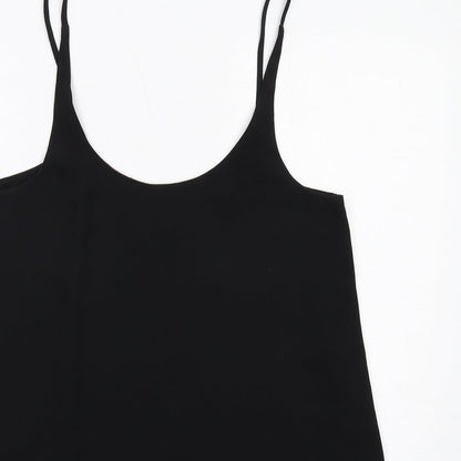Miss Selfridge Womens Black Polyester Basic Tank Size 12 Round Neck