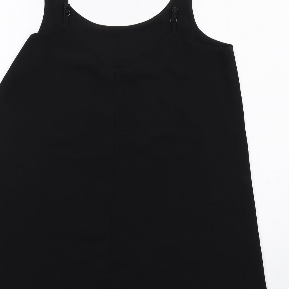Miss Selfridge Womens Black Polyester Basic Tank Size 12 Round Neck