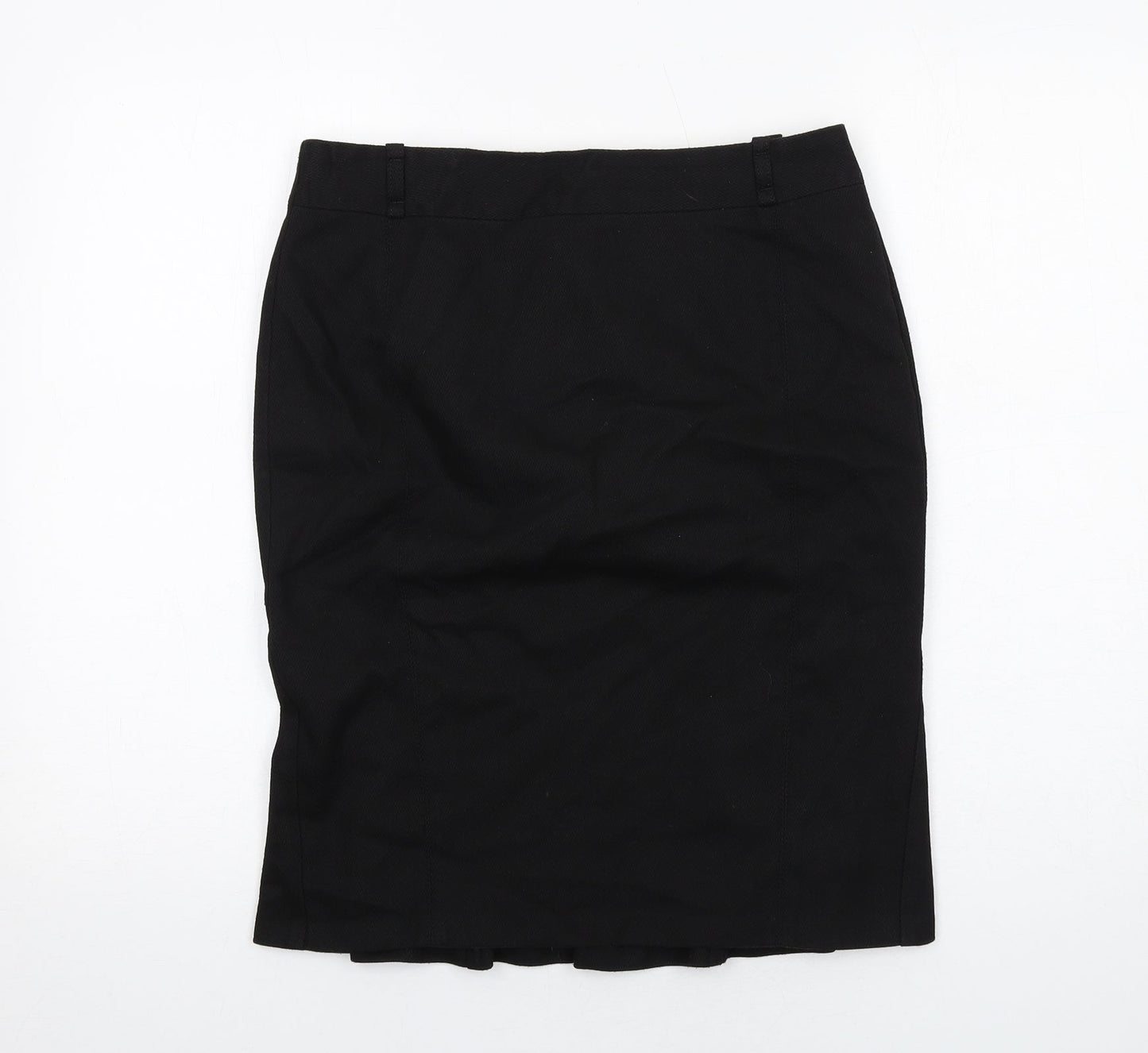NEXT Womens Black Polyester A-Line Skirt Size 12 Zip
