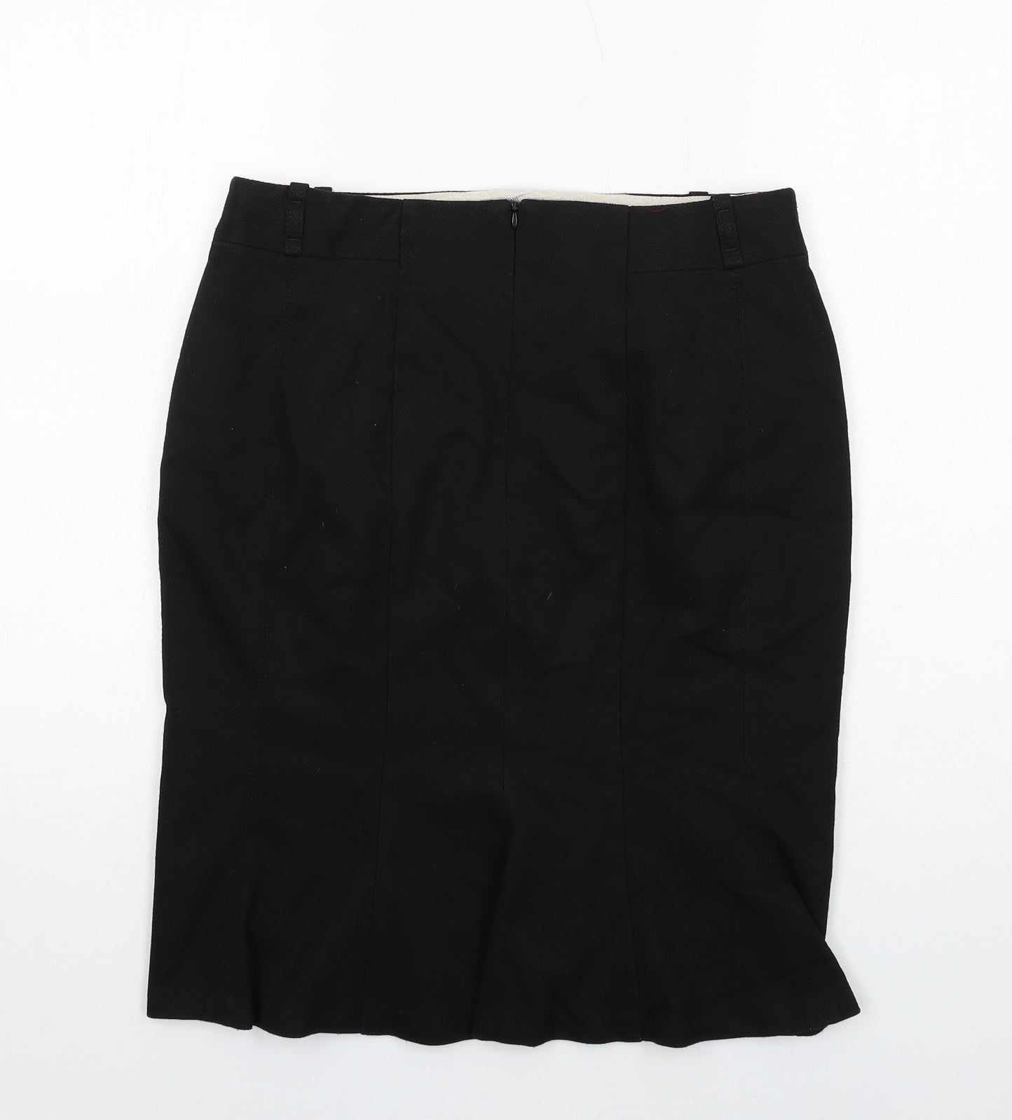 NEXT Womens Black Polyester A-Line Skirt Size 12 Zip