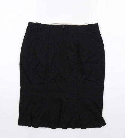 NEXT Womens Black Polyester A-Line Skirt Size 12 Zip