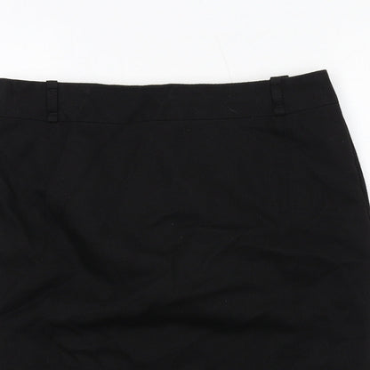 NEXT Womens Black Polyester A-Line Skirt Size 12 Zip