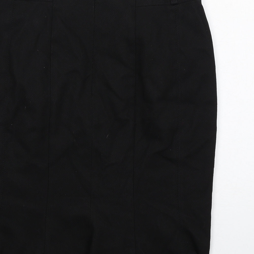NEXT Womens Black Polyester A-Line Skirt Size 12 Zip