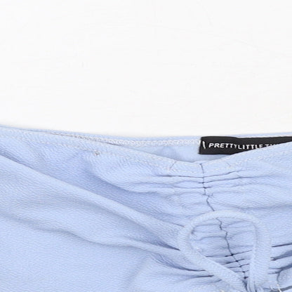 Womens UK Size 10 PRETTYLITTLETHING Blue Cropped Blouse