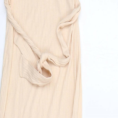 Missguided Womens Beige Polyester Tank Dress Size 10 V-Neck Pullover