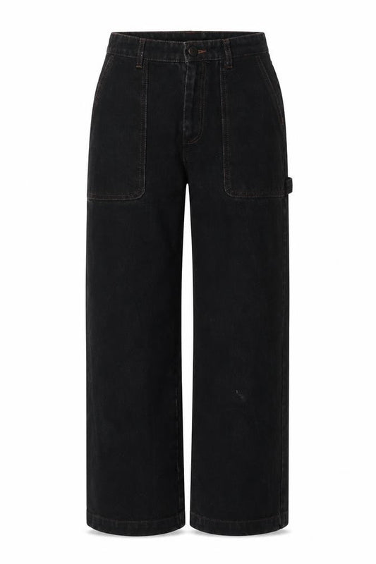 Womens UK Size 25 in Monki Regular Fit Wide-Leg Black Jeans