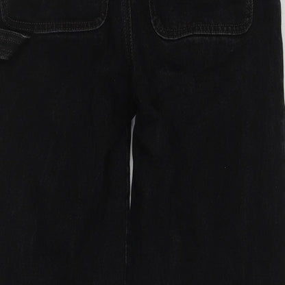 Monki Womens Black Cotton Wide-Leg Jeans Size 25 in Regular Zip