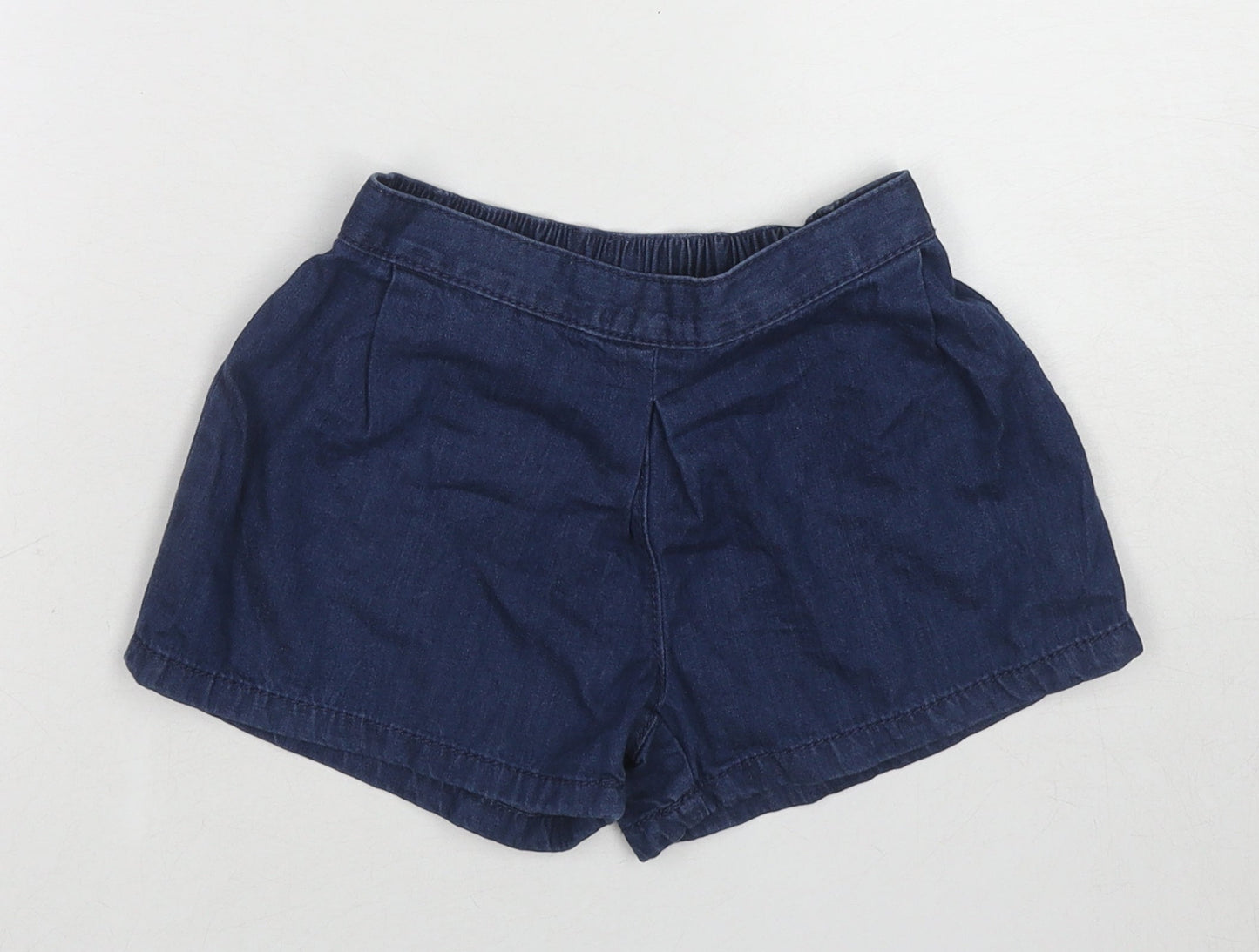 NEXT Girls Blue Cotton Boyfriend Shorts Size 4-5 Years Regular