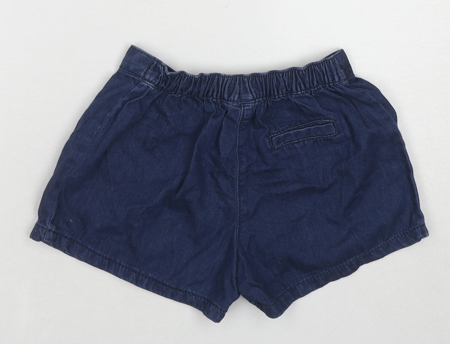 NEXT Girls Blue Cotton Boyfriend Shorts Size 4-5 Years Regular