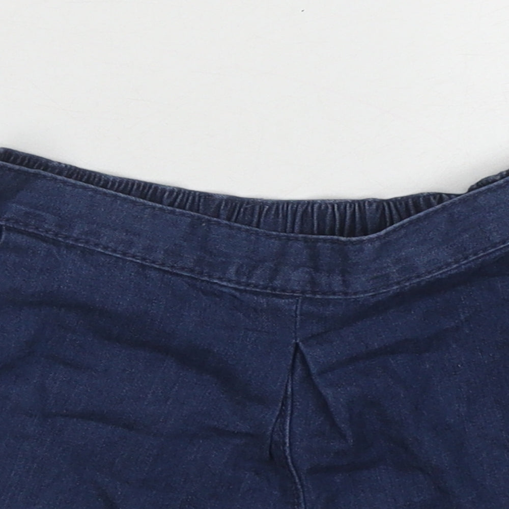 NEXT Girls Blue Cotton Boyfriend Shorts Size 4-5 Years Regular