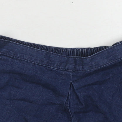 NEXT Girls Blue Cotton Boyfriend Shorts Size 4-5 Years Regular