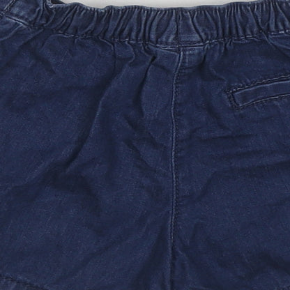 NEXT Girls Blue Cotton Boyfriend Shorts Size 4-5 Years Regular