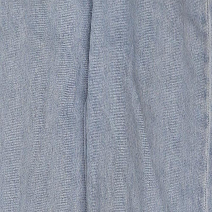 Denim & Co. Womens Blue Cotton Tapered Jeans Size 8 Regular Zip