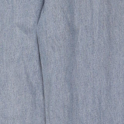 Denim & Co. Womens Blue Cotton Tapered Jeans Size 8 Regular Zip
