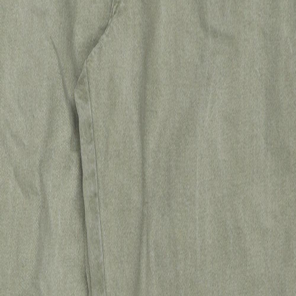 Bershka Womens Green Cotton Straight Jeans Size 6 Regular Zip