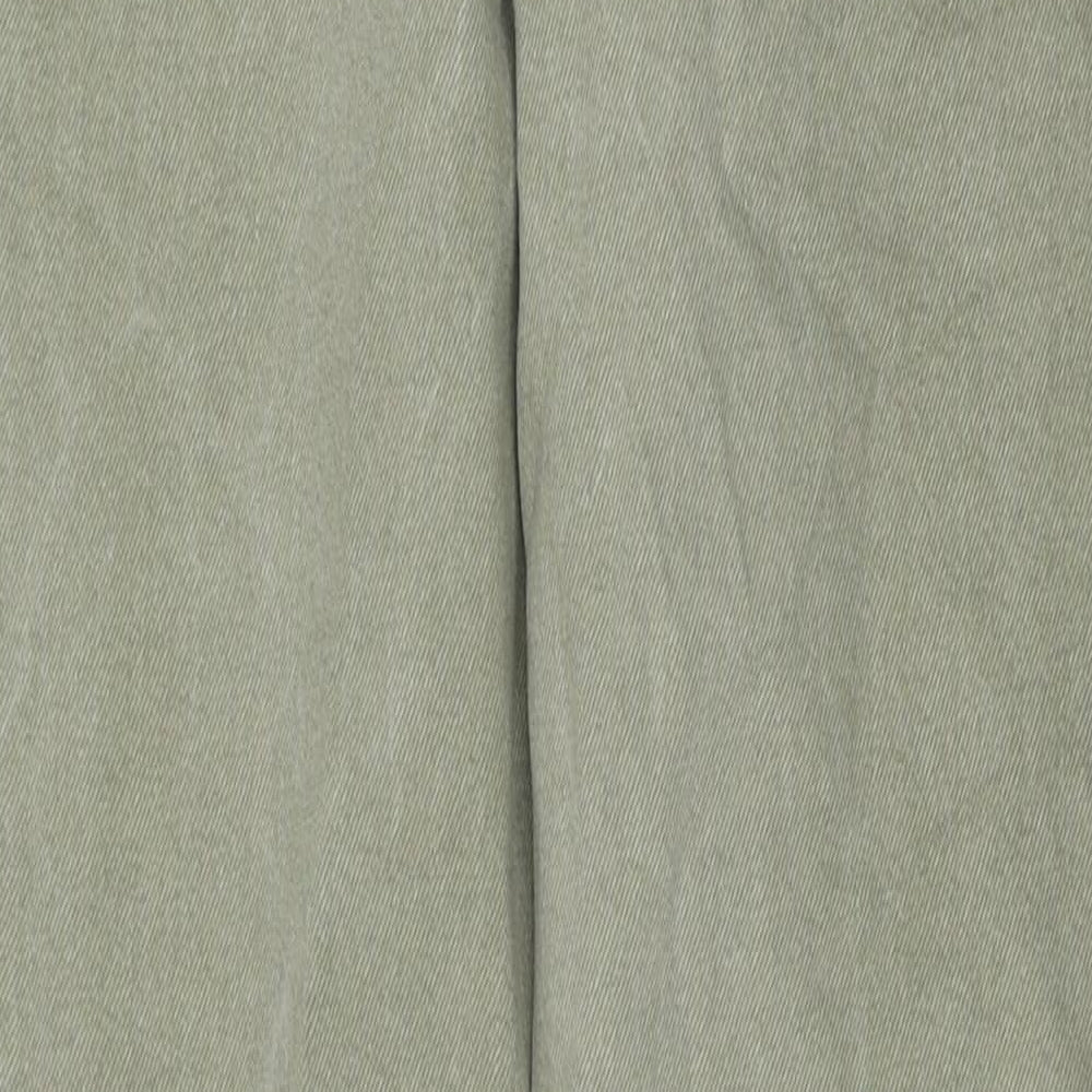 Bershka Womens Green Cotton Straight Jeans Size 6 Regular Zip