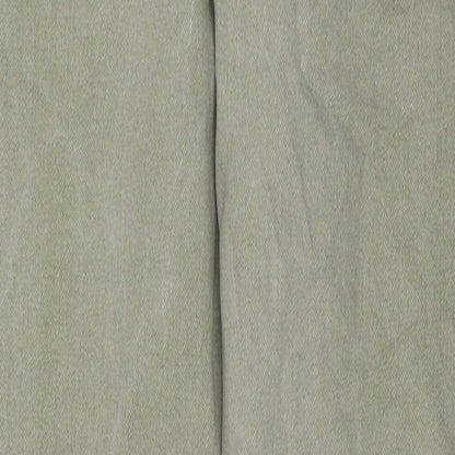 Bershka Womens Green Cotton Straight Jeans Size 6 Regular Zip