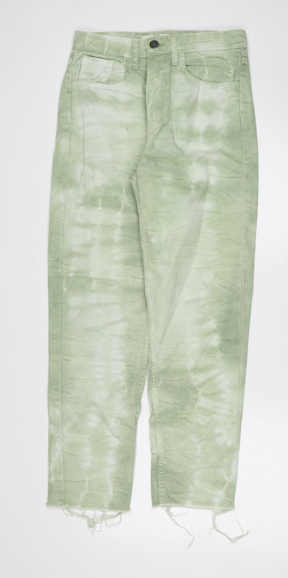 Womens UK Size 6 Stradivarius Regular Fit Straight Green Jeans