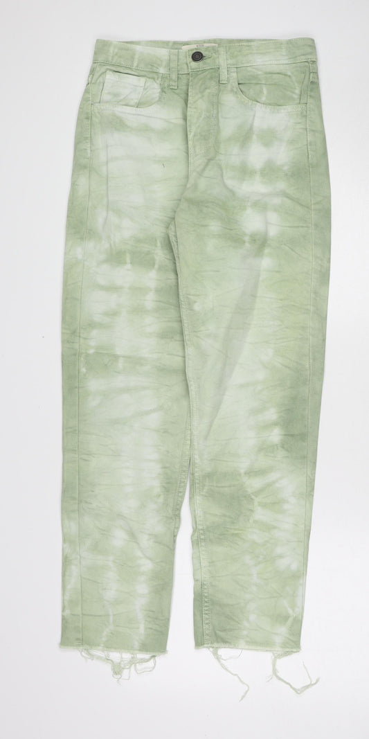 Womens UK Size 6 Stradivarius Regular Fit Straight Green Jeans
