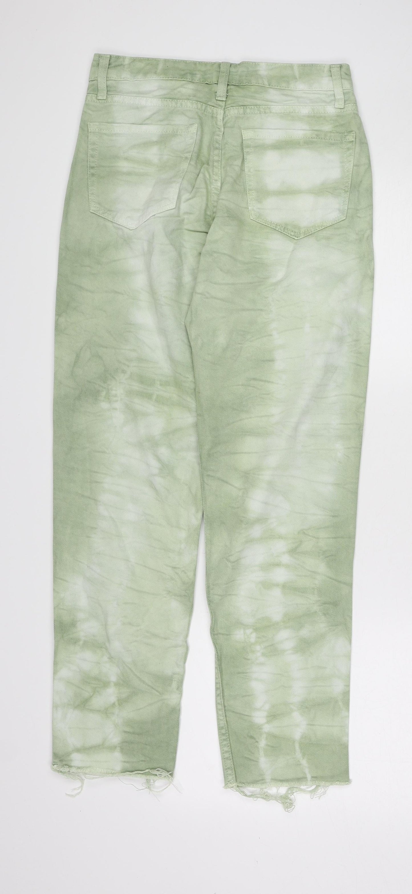 Womens UK Size 6 Stradivarius Regular Fit Straight Green Jeans