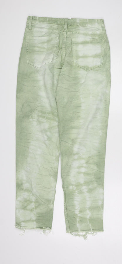 Womens UK Size 6 Stradivarius Regular Fit Straight Green Jeans