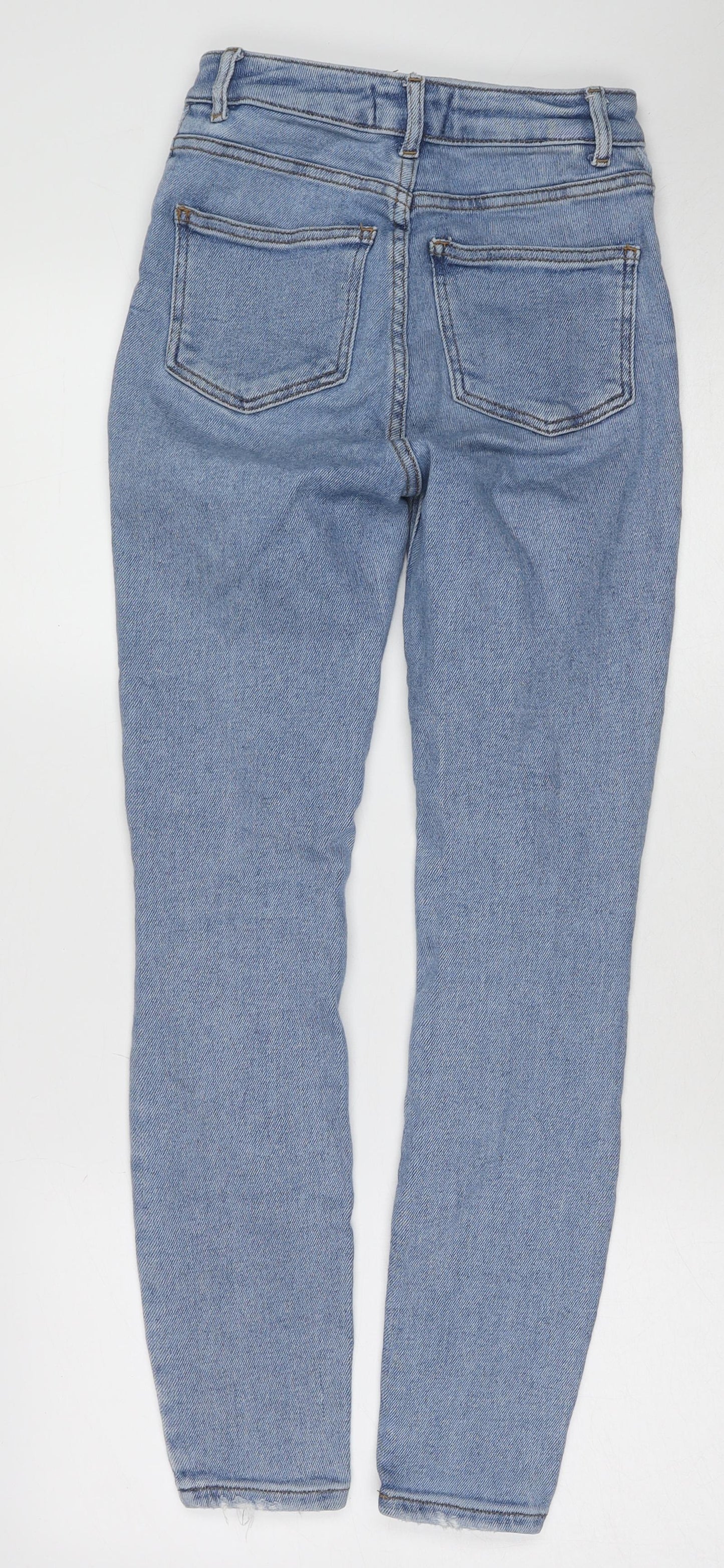 New Look Womens Blue Cotton Skinny Jeans Size 6 Regular Zip