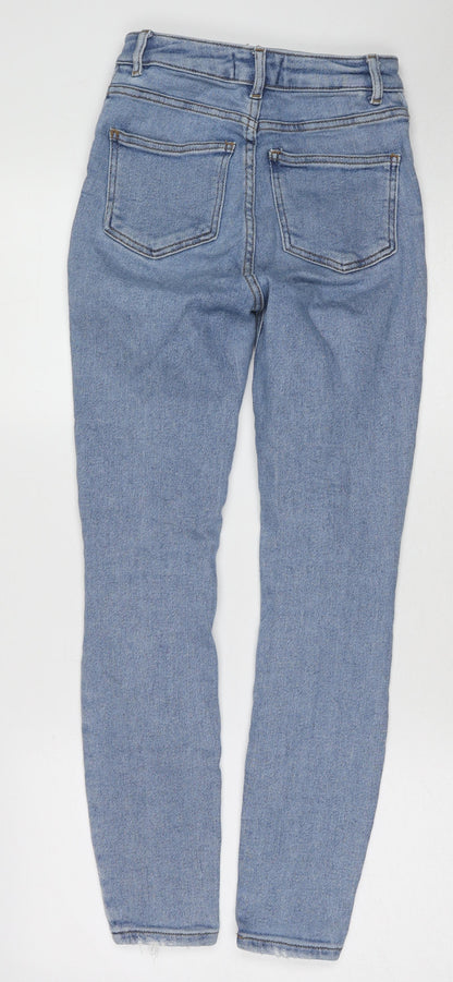 New Look Womens Blue Cotton Skinny Jeans Size 6 Regular Zip