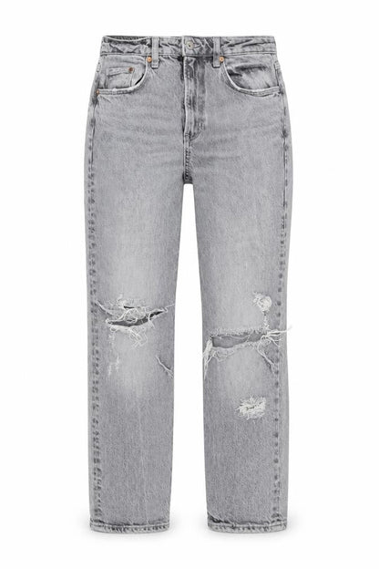 Womens UK Size 10 H&M Regular Fit Straight Grey Jeans