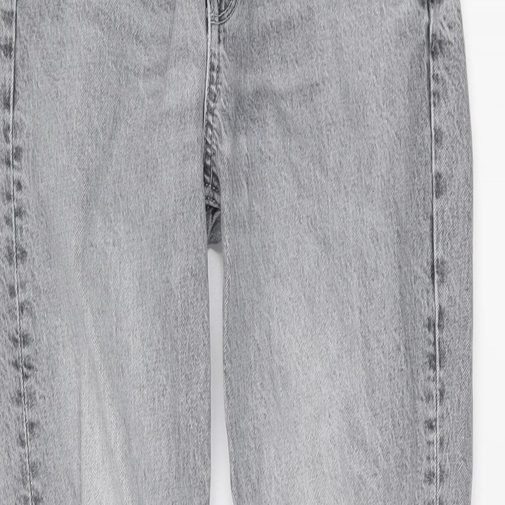Womens UK Size 10 H&M Regular Fit Straight Grey Jeans
