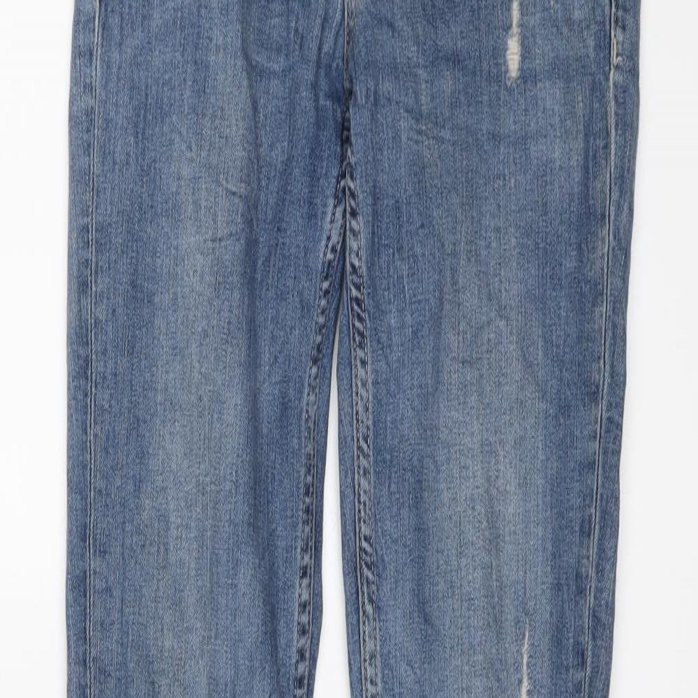 H&M Womens Blue Cotton Skinny Jeans Size 26 in L30 in Regular Button