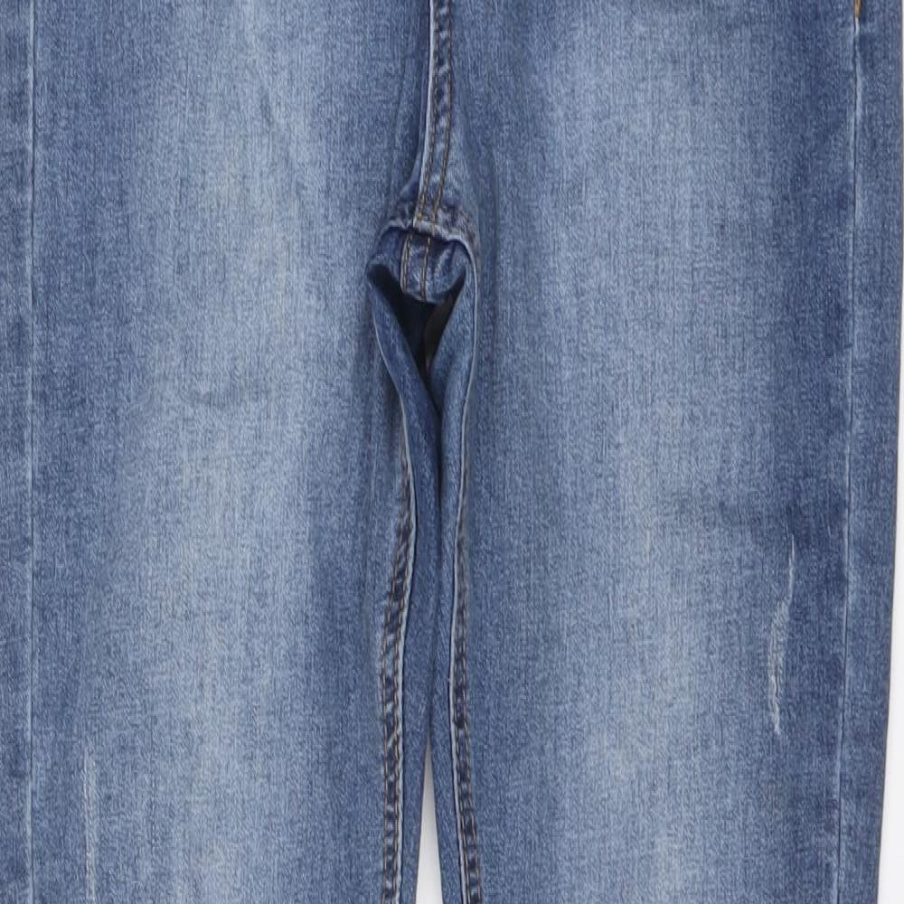 Missguided Womens Blue Cotton Skinny Jeans Size 10 L28 in Regular Button