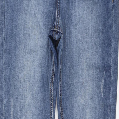 Missguided Womens Blue Cotton Skinny Jeans Size 10 L28 in Regular Button