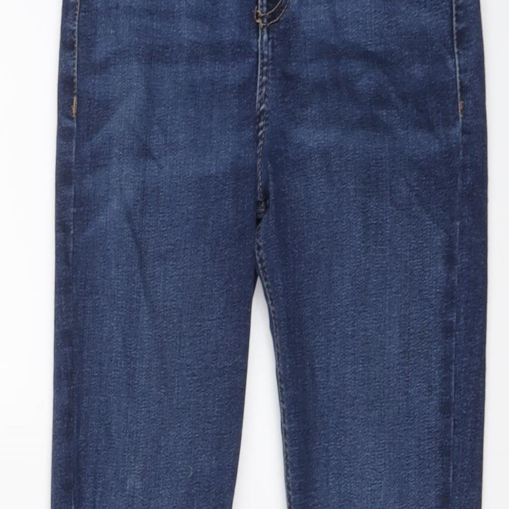 Topshop Womens Blue Cotton Skinny Jeans Size 26 in L25 in Regular Button