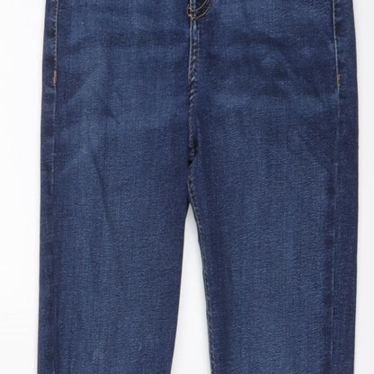 Topshop Womens Blue Cotton Skinny Jeans Size 26 in L25 in Regular Button