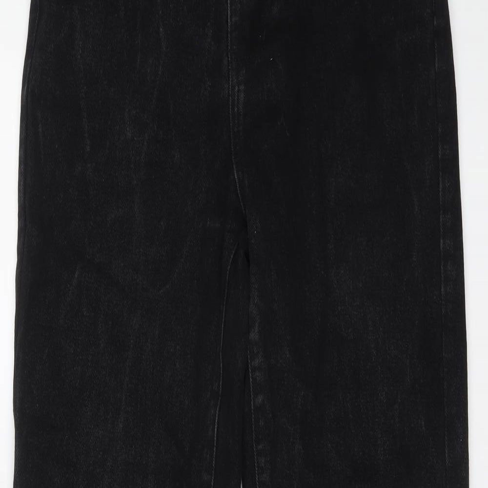 PRETTYLITTLETHING Womens Black Cotton Mom Jeans Size 6 L30 in Regular Button