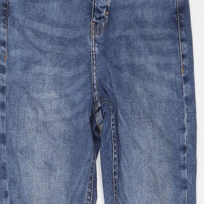Topshop Womens Blue Cotton Straight Jeans Size 28 in L24 in Regular Button