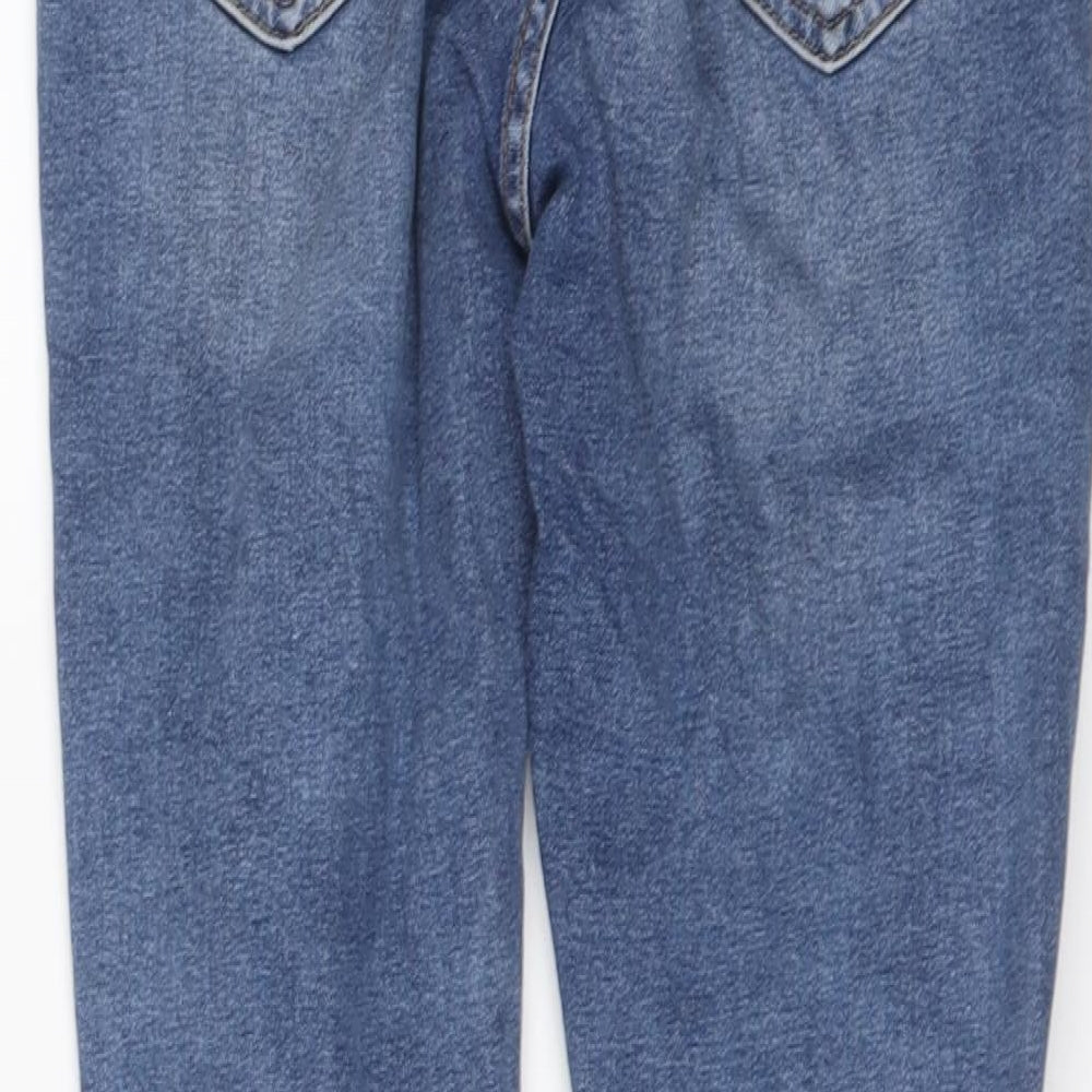 Topshop Womens Blue Cotton Straight Jeans Size 28 in L24 in Regular Button