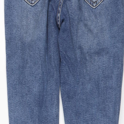 Topshop Womens Blue Cotton Straight Jeans Size 28 in L24 in Regular Button