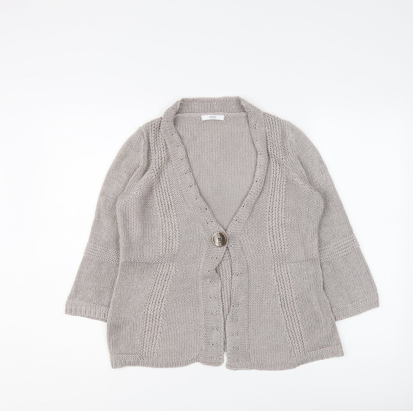 Womens UK Size 10 Marks and Spencer Grey Cardigan Jumper