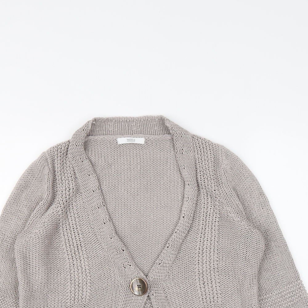 Womens UK Size 10 Marks and Spencer Grey Cardigan Jumper