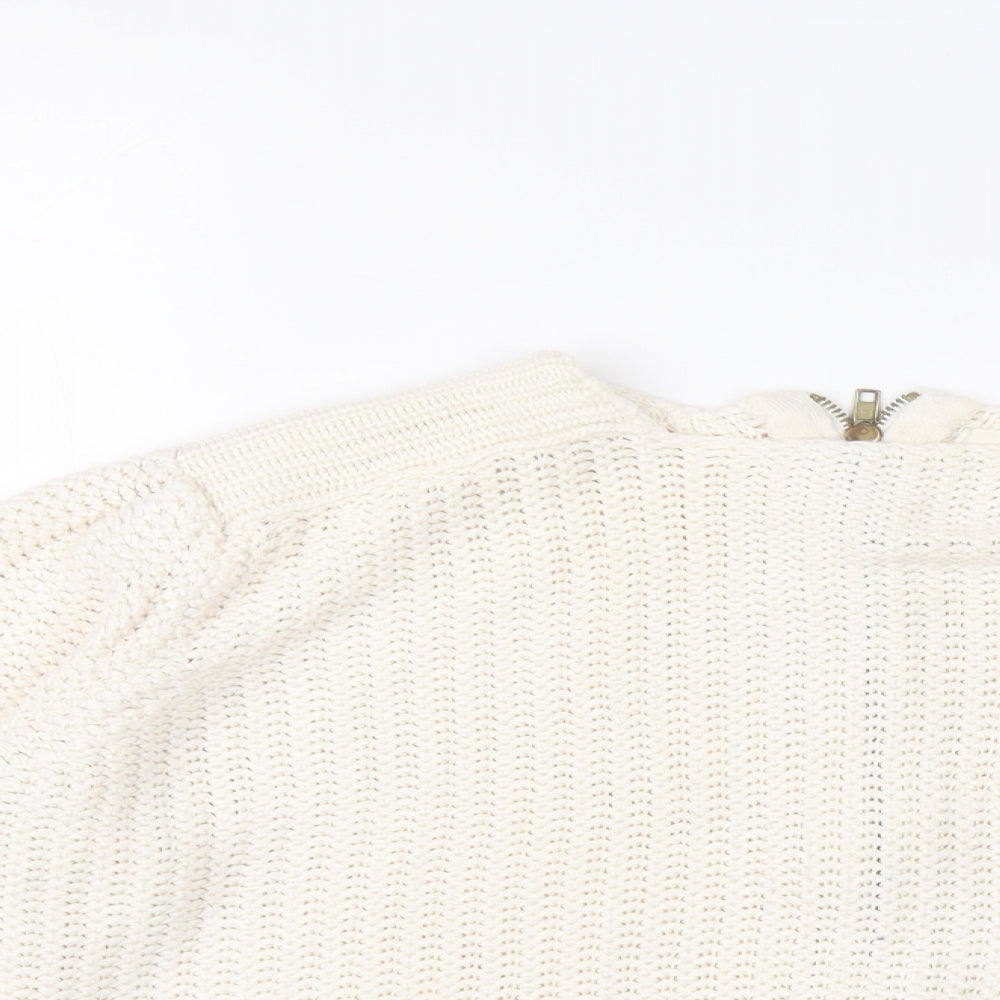 Womens UK Size S Zara Ivory Pullover Jumper