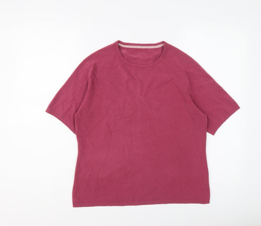 BHS Womens Pink Round Neck Acrylic Pullover Jumper Size 14
