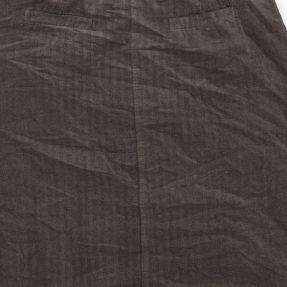 Monsoon Womens Brown Herringbone Cotton A-Line Skirt Size 8 Zip