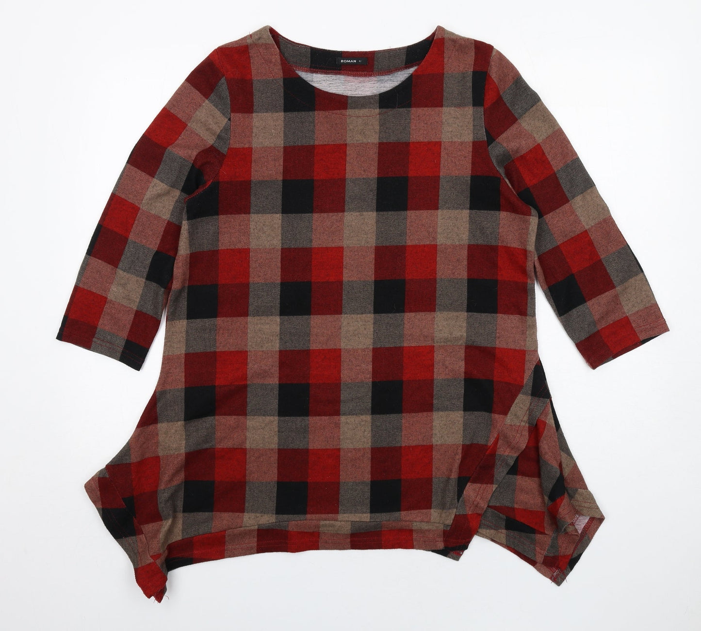 Womens UK Size 12 Roman Multicoloured Basic T-Shirt