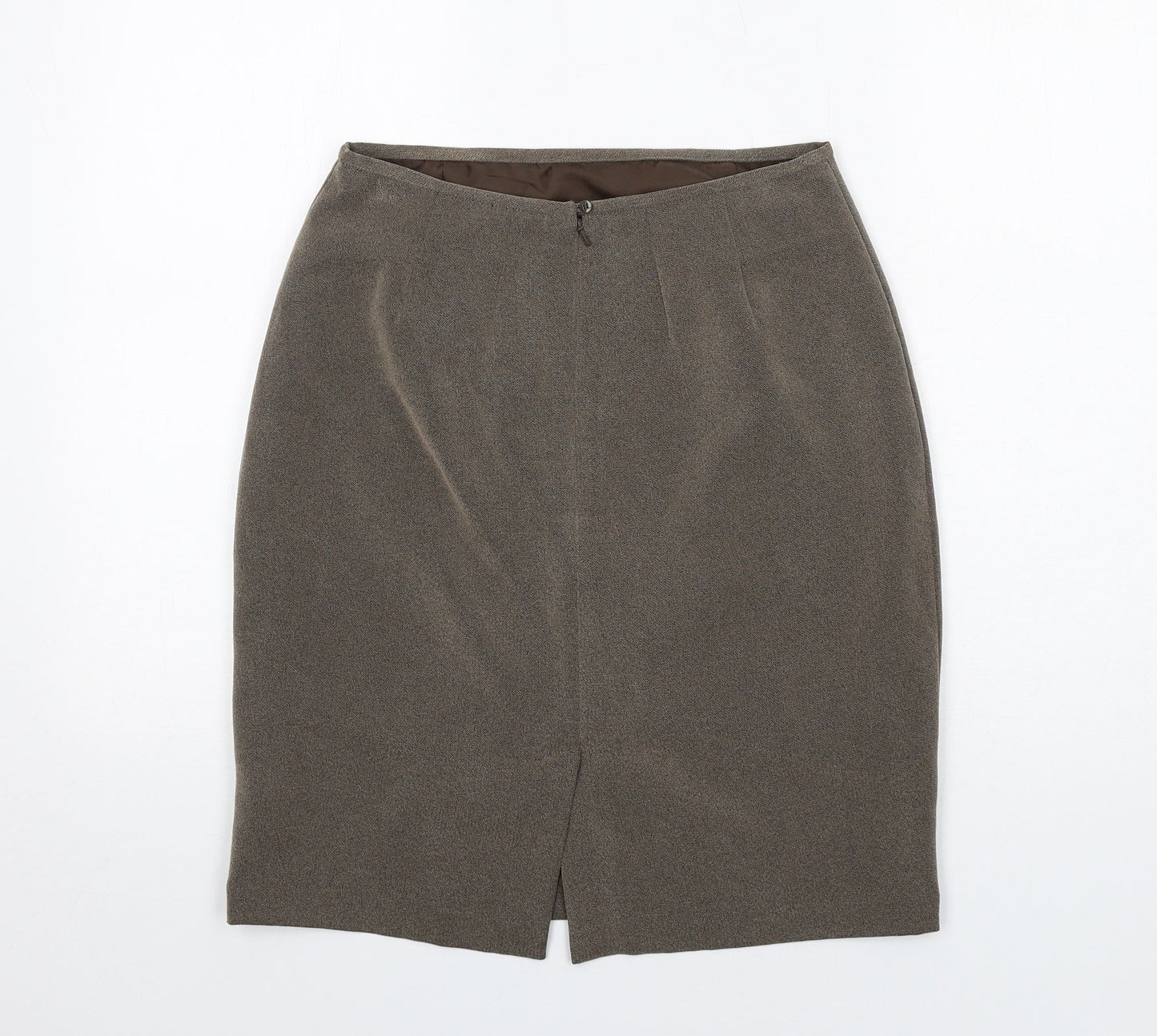 NEXT Womens Brown Polyester Straight & Pencil Skirt Size 12 Zip