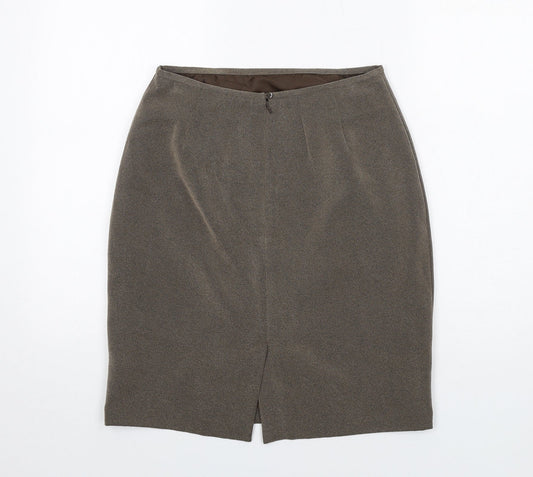 NEXT Womens Brown Polyester Straight & Pencil Skirt Size 12 Zip