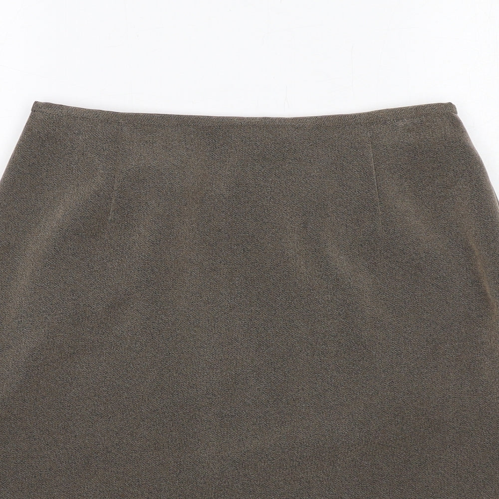 NEXT Womens Brown Polyester Straight & Pencil Skirt Size 12 Zip