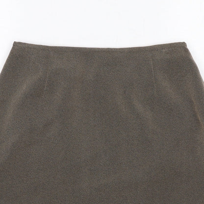 NEXT Womens Brown Polyester Straight & Pencil Skirt Size 12 Zip